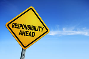image sign says responsibility ahead